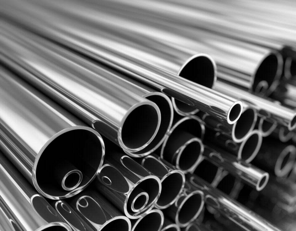 Stack Of Steel Pipes.